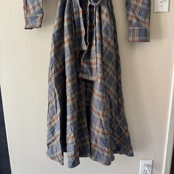 Grammar NYC  the feminine organic cotton plaid maxi dress size 6 - Picture 6 of 14